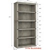 3 Tier/5-Tier Bookcase, Farmhouse Book Shelf w/Storage Open Display Bookshelves, 40" Low Book Case Wooden 3 Shelf Bookcase Home Decor Furniture - 2 of 4