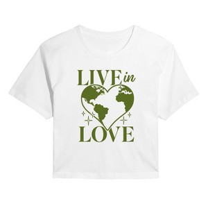 Women's - Instant Message - Live In Love Cropped Graphic T-Shirt - 1 of 4