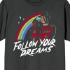 Nightmare On Elm Street Follow Your Dreams Adult Pepper Black Crew Neck Short Sleeve T-shirt - 2 of 4
