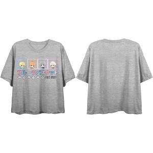 Fruits Basket Chibi Characters Women's Athletic Heather Crop T-shirt - 1 of 3
