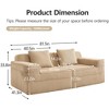 QingMoon Loveseat Boneless Sofa, Modular Deep Seat Couch, Comfy Corduroy Fabric Sofa with Throw Pillows for Living Room, Apartment - 3 of 4