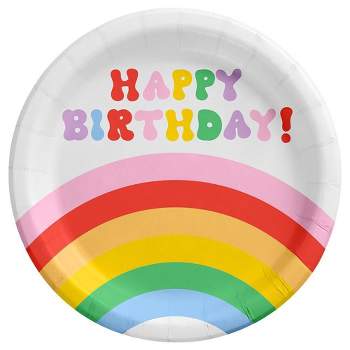 10ct Rainbow Confetti Dinner Paper Plates - Spritz™
