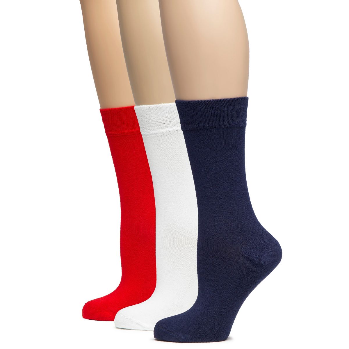 Hugh Ugoli Women's Soft Crew Dress Socks Seamless Toe Non-Binding Lightweight (3 Pairs) - thumbnail 8