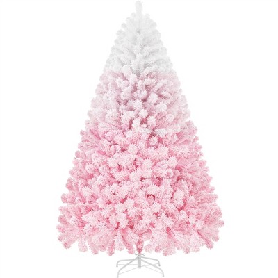 Yaheetech 4.5Ft/6Ft/7.5Ft/9Ft Frosted Artificial Christmas Tree with Foldable Stand