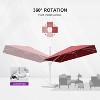 PURPLE LEAF Patio Umbrella White Cantilever Offset Umbrella Square Outdoor Umbrella with 360-degree Rotation for Garden Deck Pool - 3 of 4
