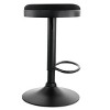 Elama 2 Piece Backless Adjustable Fabric Bar Stool in Black with Black Base - 3 of 4