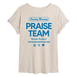Women's - Instant Message - Sunday Morning Praise Team Oversized Graphic T-Shirt - 1 of 4