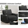 Oversized Accent Chair Upholstered Chaise Lounge with Storage Ottoman, Cup Holders & USB Port, Single Sleeper Sofa Bed Reading Couch - ModernLuxe - 2 of 4