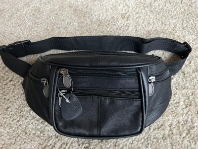 For Travel's Sake Black Leather Fanny Pack