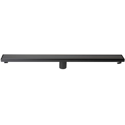 ALFI 32 Inches Black Matte Stainless Steel Linear Shower Drain with Solid Cover
