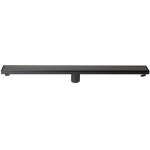 ALFI 32 Inches Black Matte Stainless Steel Linear Shower Drain with Solid Cover - 1 of 4