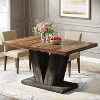 Okak Farmhouse Large Rectangular Dining Table with Sturdy Pedestal Base,Minimalist Kitchen Dinner Table for Dining Room,Breakfast Nook - 2 of 4