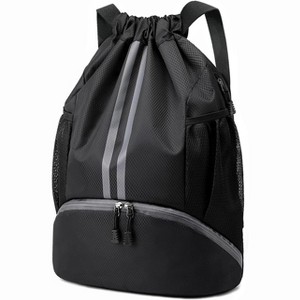 Drawstring Sports Backpack with Shoe and Wet Pockets, Water-Resistant Gym & Swim Bag for Men and Women - 1 of 4