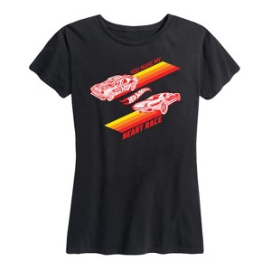 Women's - Hot Wheels - Valentine's You Make My Heart Race Short Sleeve Graphic T-Shirt - 1 of 4