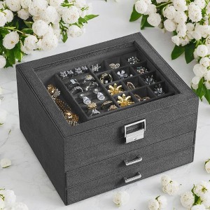 Large Accessory Organizer 3-Tier Jewelry Box - 1 of 4