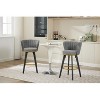 Grey 26" Bar Height Bar Stool, Set of 2, 360° Swivel Upholstered Bar Stool - 4 of 4