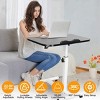 Syemin Folding Tables Overbed Bedside Table with Wheels, Adjustable Height Mobile Standing Desk, Rolling Bed Table, Black, 23.6"*15.7"*23.6" - 2 of 4