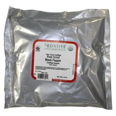 Frontier Co-Op Pepper Organic Fair Trade Certified Black Fine Grind - 1 lb