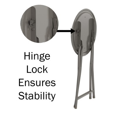 Gray 18-Inch Steel Folding Bar Stools with Padded Seats, Set of 4