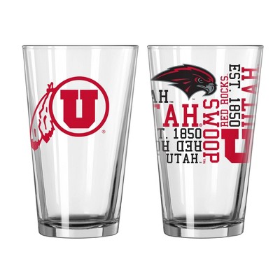 NCAA Utah Utes Pint Glass Gift Set - 2pk