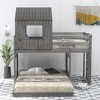 PAGED Metal Housebed Loft Bed Bunk Bed, Twin Size Bed Frame with Ladder and Guardrail for Kids, Teens, Ample Under-bed Space - 2 of 4