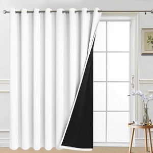 Yakamok Room Darkening Thermal Insulated Blackout Curtains for Bedroom (W100 x L84,Pure White 1 Panel) - 1 of 1