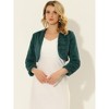 Allegra K Women's Cropped Open Front Collarless Long Sleeve Faux Fur Jacket - 2 of 4