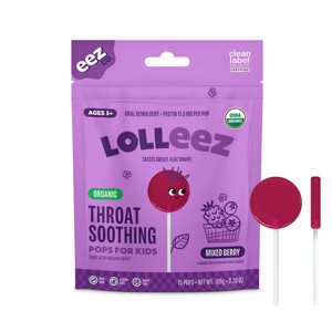 The Eez Co. Lolleez Organic Throat Soothing Pops - Mixed Berry/Elderberry - 15ct - 1 of 4