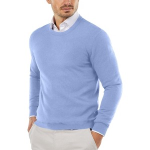 COOFANDY Men's Crew Neck Sweater Slim Fit Lightweight Sweatshirts Knitted Pullover for Casual Or Dressy Wear - 1 of 4