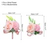 Unique Bargains Silk Wedding Artificial Rose Boutonniere and Wrist Corsage Set - 2 of 4