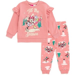 Disney Princess Princess Minnie Mouse Winnie the Pooh The Aristocats Christmas Baby Girls Fleece Sweatshirt and Pants Outfit Set Newborn to Infant - 1 of 4