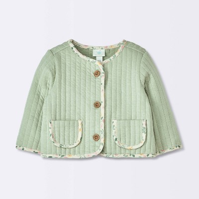 Baby Girls' Quilted Jacket - Cloud Island™ Green 0-3M