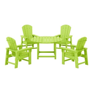WestinTrends Malibu Kids 5-Piece HDPE Outdoor Patio Round Dining Table and Chairs Set - 1 of 4