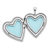 Black Bow Jewelry 20mm Polished and Satin Triple Diamond Heart Locket in Sterling Silver - 4 of 4
