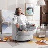 GDFStudio Roxanne Swivel Chenille Upholstered Wood and Steel Accent Chair - 3 of 4