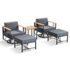 Belord Luxury Patio Swivel Chairs with 6" Extra Thick Cushions, Small Patio Furniture Set with Swivel Glider Outdoor Chairs for Porch, Balcony - 4 of 4