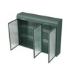 DOMETOUR 3 Door Arched Wall Mounted Glass Cabinet for Kitchen, Living Room and Bathroom - 3 of 4