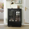 Syemin Decorative Storage Cabinets Minimalist Buffet Cabinet, Modern Wooden Storage Sideboard Cupboard, Accent Storage Cabinet, Black, 28"*15"*36.2" - 4 of 4
