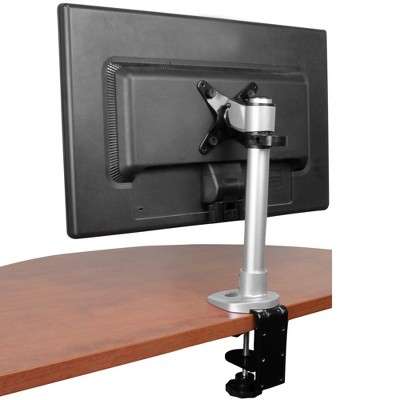 Adjustable Silver and Black Steel Monitor Desk Mount with Riser