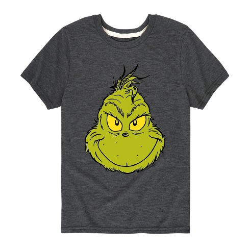 Boys' - Dr. Seuss - Grinch Face Short Sleeve Graphic T-Shirt - image 1 of 4