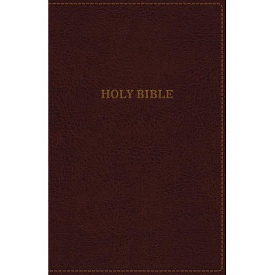 KJV, Thinline Bible, Large Print, Imitation Leather, Burgundy, Indexed, Red Letter Edition - by  Thomas Nelson (Leather Bound)