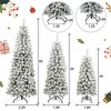 3pcs Flocked Artificial Christmas Tree Set with Warm LED Lights, 4ft 5ft 6ft Snowy Xmas Trees for Holiday Decor - ModernLuxe - 4 of 4