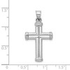 Black Bow Jewelry Men's 14k White Gold Hollow 3D Grooved Cross Pendant - 3 of 4