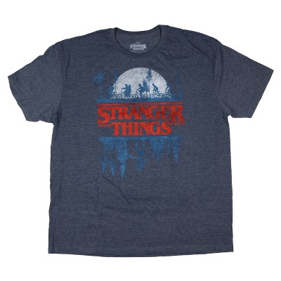 Seven Times Six Stranger Things Shirt Hawkins Upside Down Profile Mens Adult Graphic Print Blue