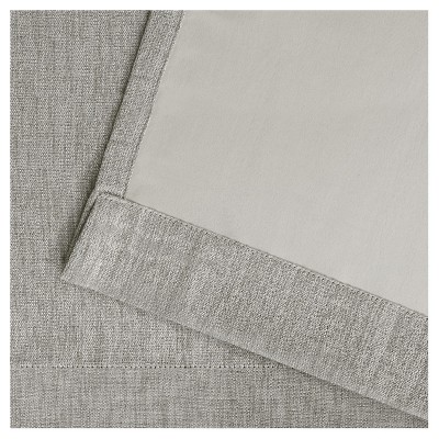 Vesta Black Pearl Heavyweight Textured Linen Blackout Grommet Curtains