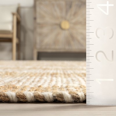 Hillcrest Natural Jute and Wool Striped 5x8 Area Rug