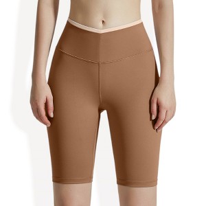 Anna-Kaci Active Women's High-Waist Seamless Biker Shorts with Contrast Waistband - 1 of 4
