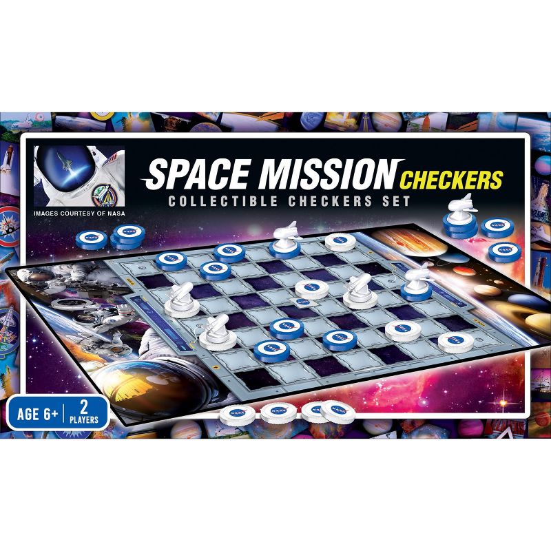 MasterPieces Officially licensed NASA Checkers Board Game for Families and Kids ages 6 and Up, 1 of 7
