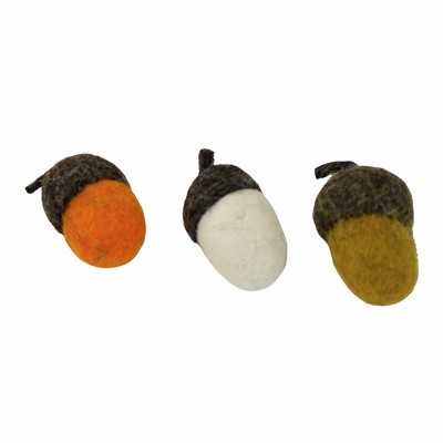 Ganz 2.25 In Mini Wool Acorns Fall Autumn Thanksgiving Plush Figurines