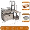 6-Shelf Cat Litter Box Enclosure with Pull-Out Tray & Mat - Hidden Wooden Litter Furniture for Corner Placement - 2 of 4